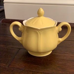 Buttercup Federalist Ironstone Sugar Bowl w/ Lid